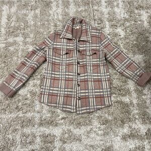 Womens Plaid Button-Down Shirt in Pink & Cream